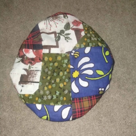 Patchwork Hat Colorful Pattern One Of A Kind Trendy Thrifty Playful Fun - Picture 3 of 3